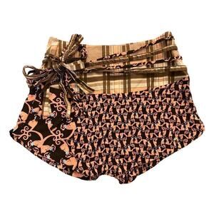 RARE FARM Rio Women's Monkey Printed Linen Blend Shorts Size Medium